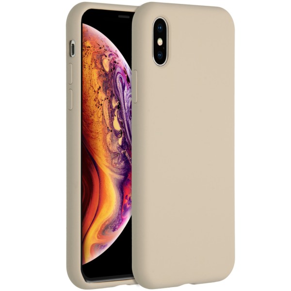 iPhone hoes Liquid Silicone Backcover iPhone Xs / X - Stone