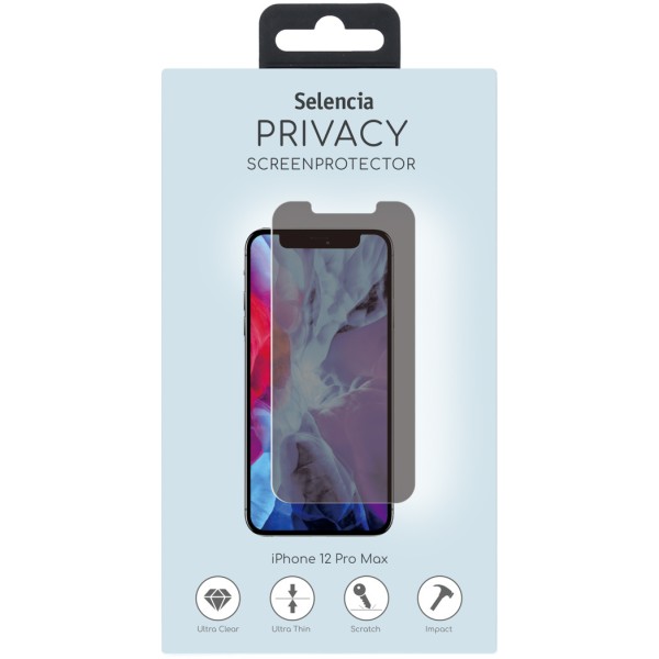 Selencia Gehard Glas Privacy Screenprotector iPhone 12 Pro Max