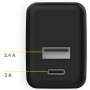Accezz Wall Charger - Oplader - USB-C en USB aansluiting - Power Delivery - 20 Watt - Zwart