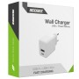 Accezz Wall Charger - Oplader - USB-C en USB aansluiting - Power Delivery - 20 Watt - Wit