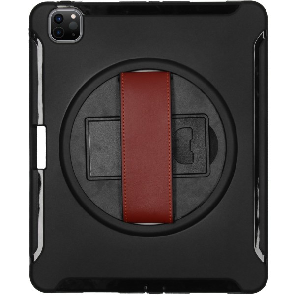 Générique Defender Backcover met strap iPad Pro 12.9 (2021 / 2022) - Zwart