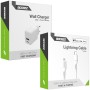 Accezz Wall Charger met Lightning naar USB-C kabel - Oplader - MFi certificering - 20 Watt - 1 meter - Wit