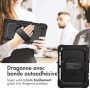 Accezz Rugged Backcover met schouderstrap iPad 10.2 (2019 / 2020 / 2021) - Zwart