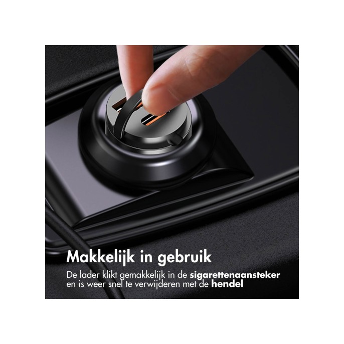 Accezz autolader | snellader met 2 poorten - usb-a 30 watt + usb-c 65 watt - zwart Accezz autolader | snellader met 2 poorten - usb-a 30 watt + usb-c 65 watt - zwart