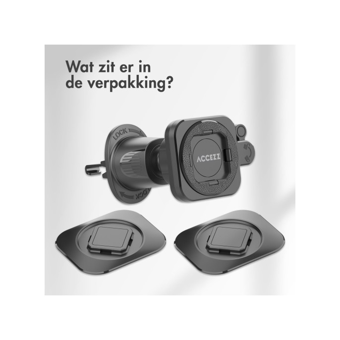 Accezz easylock telefoonhouder auto - ventilatierooster - universeel - 360 graden draaibaar - zwart Accezz easylock telefoonhouder auto - ventilatierooster - universeel - 360 graden draaibaar - zwart