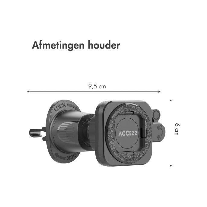 Accezz easylock telefoonhouder auto - ventilatierooster - universeel - 360 graden draaibaar - zwart Accezz easylock telefoonhouder auto - ventilatierooster - universeel - 360 graden draaibaar - zwart