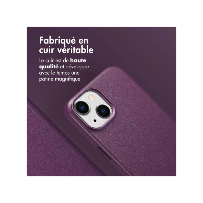 Accezz leather bookcase 2-in-1 met magsafe apple iphone 14 - heath purple Accezz leather bookcase 2-in-1 met magsafe apple iphone 14 - heath purple