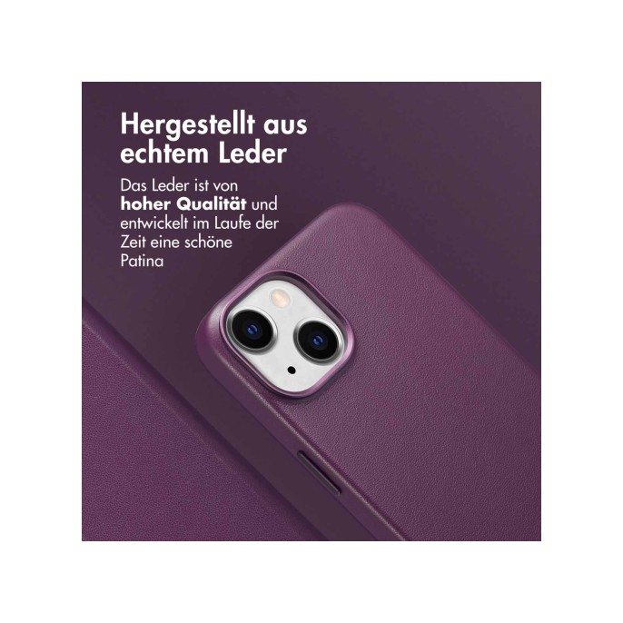 Accezz leather bookcase 2-in-1 met magsafe apple iphone 14 - heath purple Accezz leather bookcase 2-in-1 met magsafe apple iphone 14 - heath purple