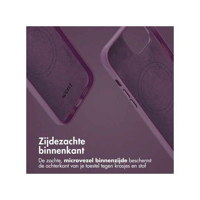 Accezz leather bookcase 2-in-1 met magsafe apple iphone 14 - heath purple Accezz leather bookcase 2-in-1 met magsafe apple iphone 14 - heath purple