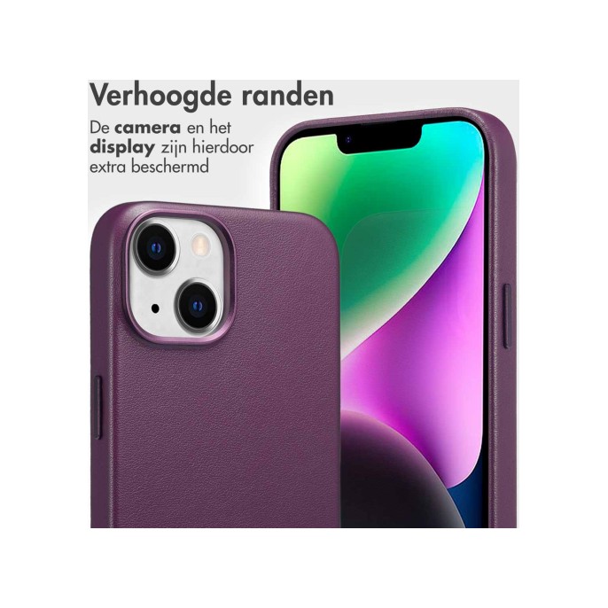 Accezz leather bookcase 2-in-1 met magsafe apple iphone 14 - heath purple Accezz leather bookcase 2-in-1 met magsafe apple iphone 14 - heath purple