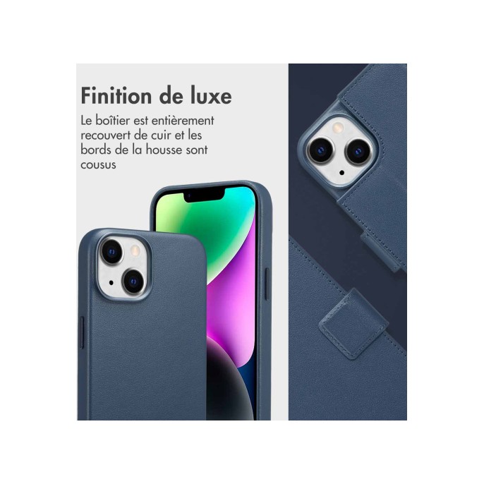 Accezz leather bookcase 2-in-1 met magsafe apple iphone 14 - nightfall blue Accezz leather bookcase 2-in-1 met magsafe apple iphone 14 - nightfall blue