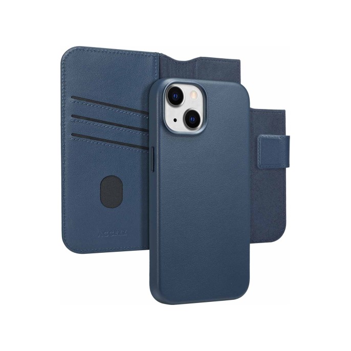 Accezz leather bookcase 2-in-1 met magsafe apple iphone 14 - nightfall blue Accezz leather bookcase 2-in-1 met magsafe apple iphone 14 - nightfall blue