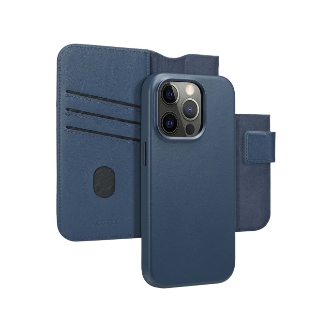 Accezz leather bookcase 2-in-1 met magsafe apple iphone 14 pro - nightfall blue Accezz leather bookcase 2-in-1 met magsafe apple iphone 14 pro - nightfall blue