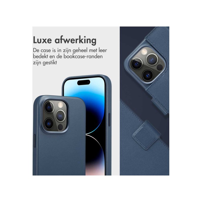 Accezz leather bookcase 2-in-1 met magsafe apple iphone 14 pro - nightfall blue Accezz leather bookcase 2-in-1 met magsafe apple iphone 14 pro - nightfall blue