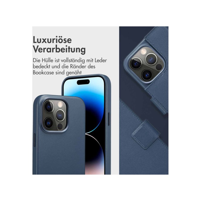 Accezz leather bookcase 2-in-1 met magsafe apple iphone 14 pro - nightfall blue Accezz leather bookcase 2-in-1 met magsafe apple iphone 14 pro - nightfall blue