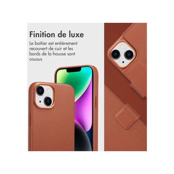 Accezz leather bookcase 2-in-1 met magsafe apple iphone 14 - sienna brown Accezz leather bookcase 2-in-1 met magsafe apple iphone 14 - sienna brown
