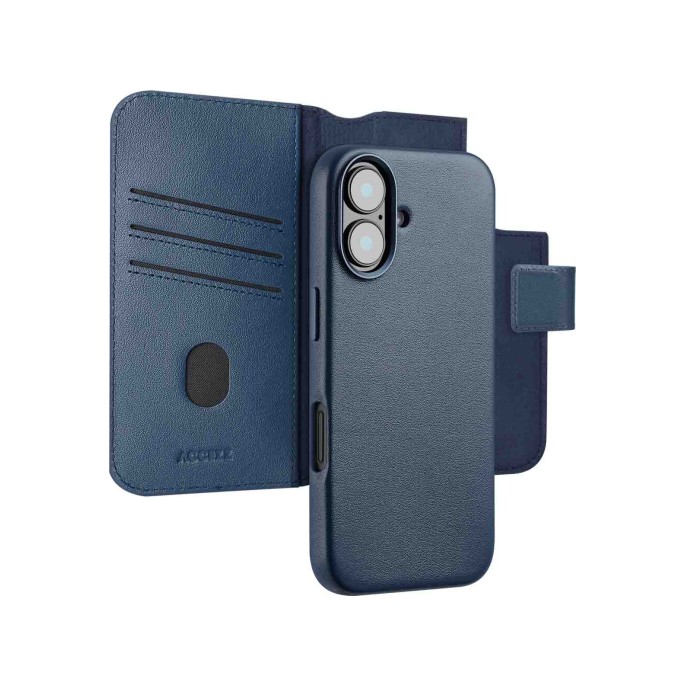 Accezz leather bookcase 2-in-1 met magsafe apple iphone 16 - nightfall blue Accezz leather bookcase 2-in-1 met magsafe apple iphone 16 - nightfall blue