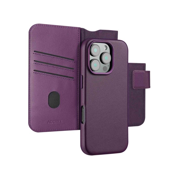 Accezz leather bookcase 2-in-1 met magsafe apple iphone 16 pro - heath purple Accezz leather bookcase 2-in-1 met magsafe apple iphone 16 pro - heath purple