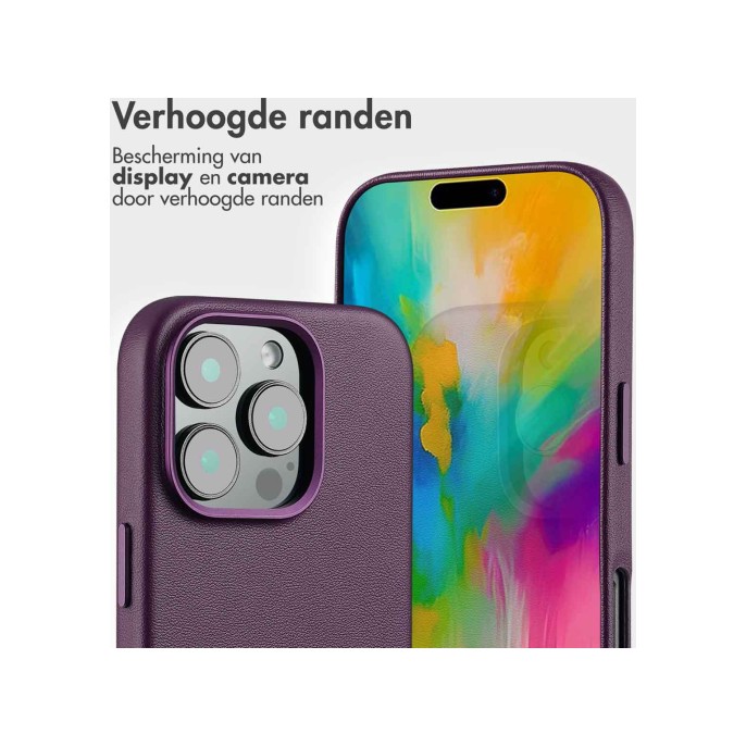Accezz leather bookcase 2-in-1 met magsafe apple iphone 16 pro - heath purple Accezz leather bookcase 2-in-1 met magsafe apple iphone 16 pro - heath purple
