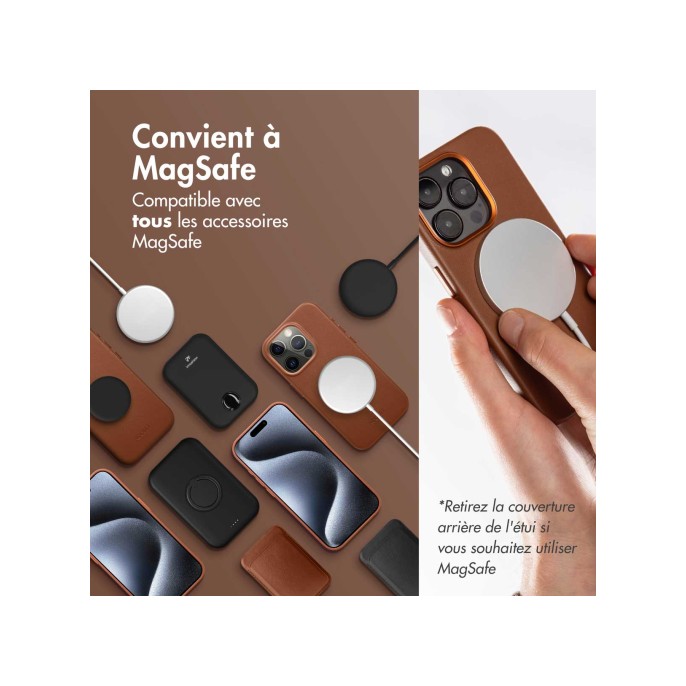 Accezz leather bookcase 2-in-1 met magsafe iphone 16 pro max - sienna brown Accezz leather bookcase 2-in-1 met magsafe iphone 16 pro max - sienna brown