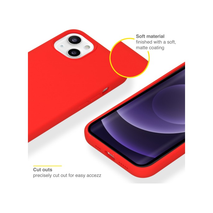 Accezz liquid silicone backcover iphone 13 - rood Accezz liquid silicone backcover iphone 13 - rood