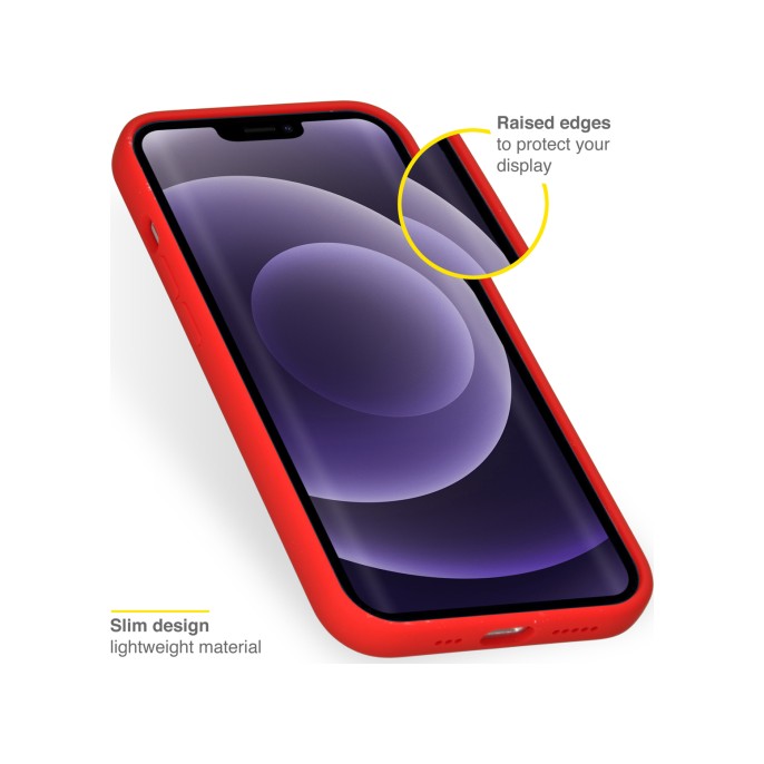 Accezz liquid silicone backcover iphone 13 - rood Accezz liquid silicone backcover iphone 13 - rood