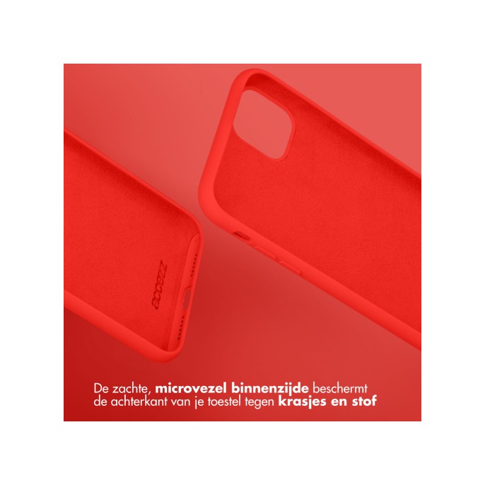 Accezz liquid silicone backcover iphone 13 - rood Accezz liquid silicone backcover iphone 13 - rood