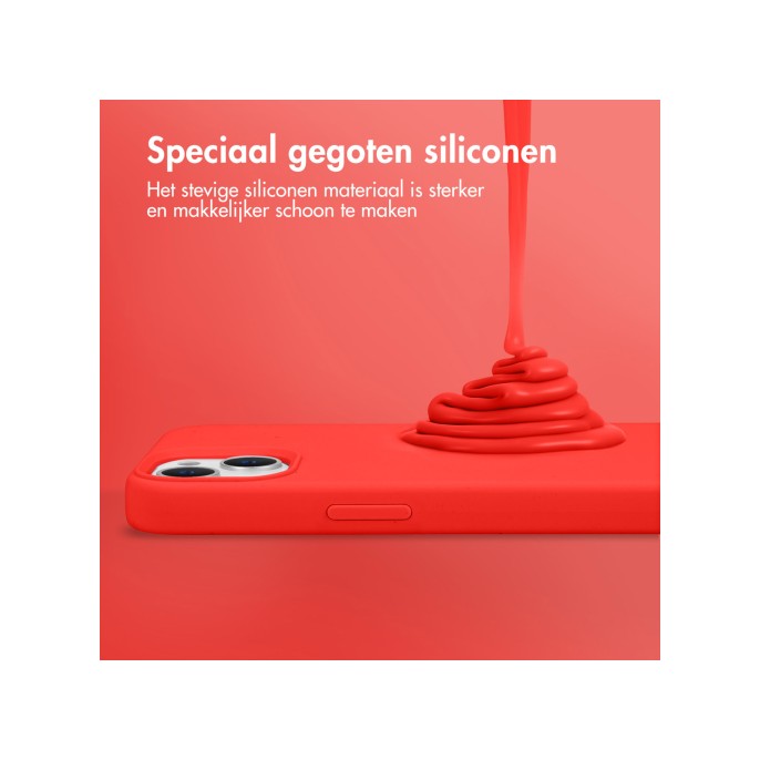 Accezz liquid silicone backcover iphone 13 - rood Accezz liquid silicone backcover iphone 13 - rood