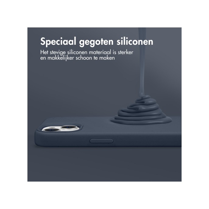 Accezz liquid silicone backcover met magsafe iphone 16e - donkerblauw Accezz liquid silicone backcover met magsafe iphone 16e - donkerblauw