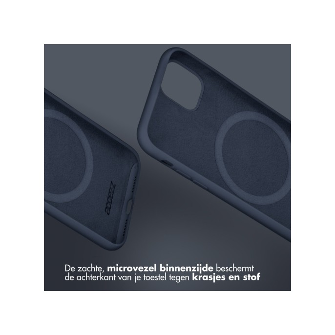 Accezz liquid silicone backcover met magsafe iphone 16e - donkerblauw Accezz liquid silicone backcover met magsafe iphone 16e - donkerblauw