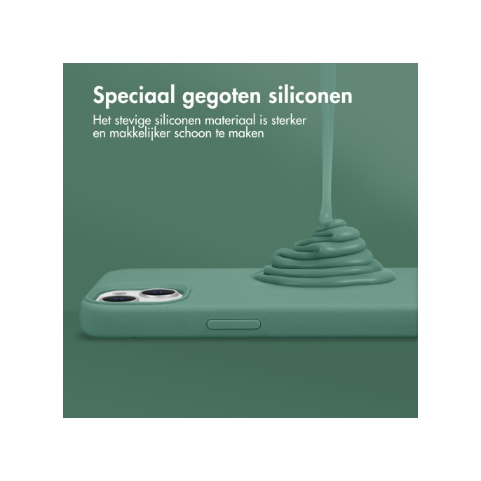 Accezz liquid silicone backcover met magsafe iphone 16e - donkergroen Accezz liquid silicone backcover met magsafe iphone 16e - donkergroen