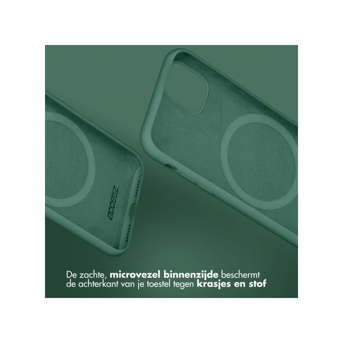 Accezz liquid silicone backcover met magsafe iphone 16e - donkergroen Accezz liquid silicone backcover met magsafe iphone 16e - donkergroen