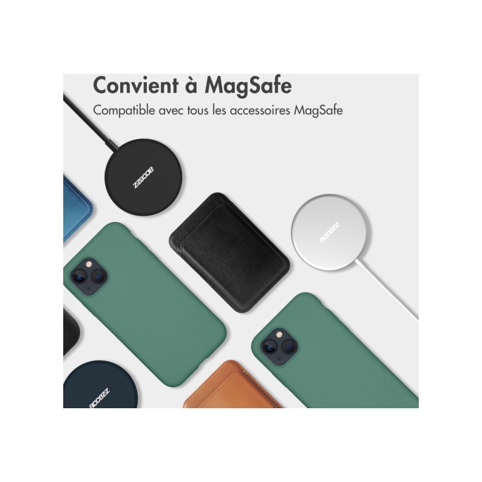 Accezz liquid silicone backcover met magsafe iphone 16e - donkergroen Accezz liquid silicone backcover met magsafe iphone 16e - donkergroen