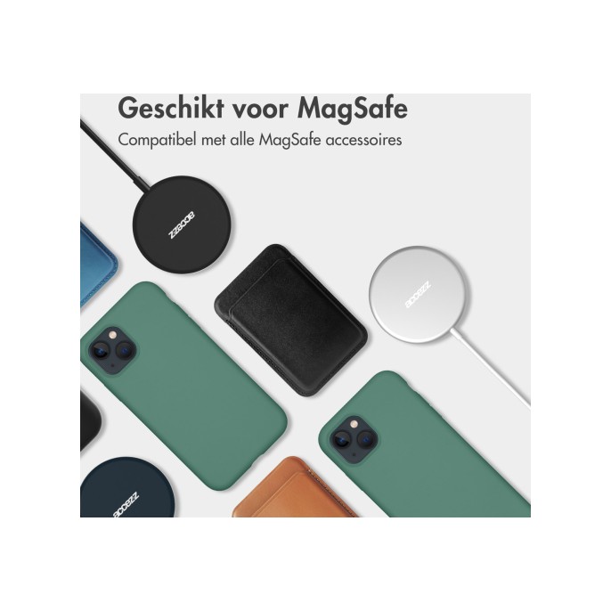 Accezz liquid silicone backcover met magsafe iphone 16e - donkergroen Accezz liquid silicone backcover met magsafe iphone 16e - donkergroen
