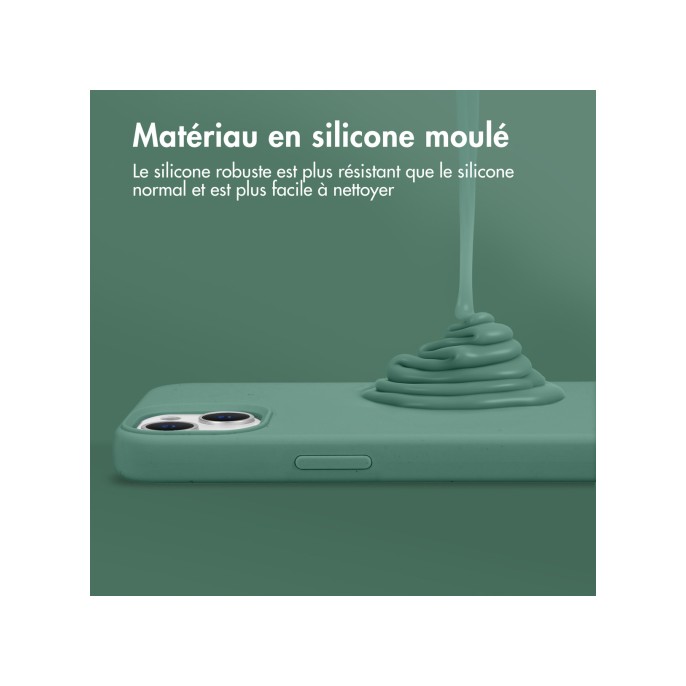 Accezz liquid silicone backcover met magsafe iphone 16e - donkergroen Accezz liquid silicone backcover met magsafe iphone 16e - donkergroen
