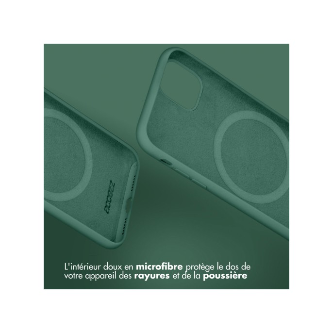 Accezz liquid silicone backcover met magsafe iphone 16e - donkergroen Accezz liquid silicone backcover met magsafe iphone 16e - donkergroen