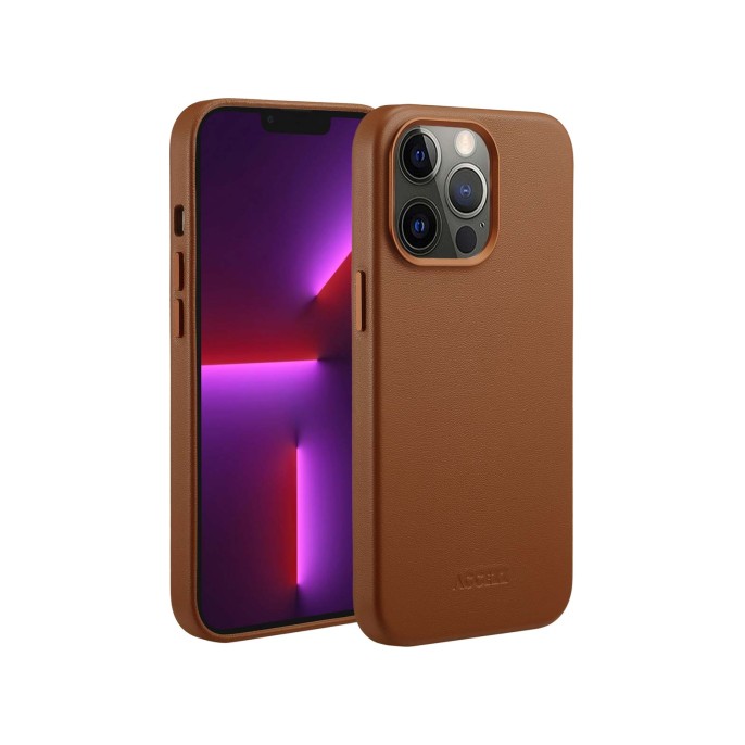 Accezz magsafe leather backcover apple iphone 13 pro - sienna brown Accezz magsafe leather backcover apple iphone 13 pro - sienna brown