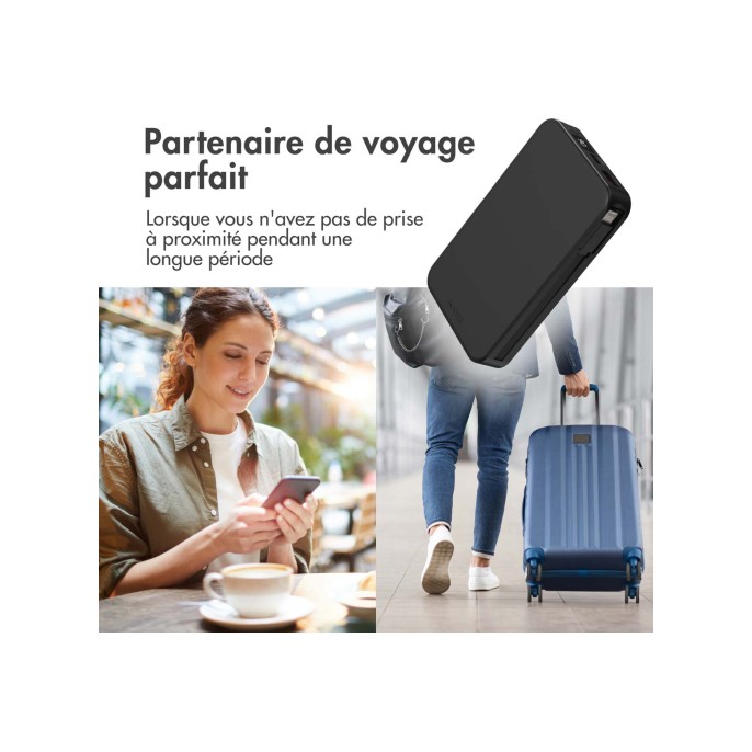Accezz powerbank 10.000 mah met geïntegreerde kabels - zwart Accezz powerbank 10.000 mah met geïntegreerde kabels - zwart