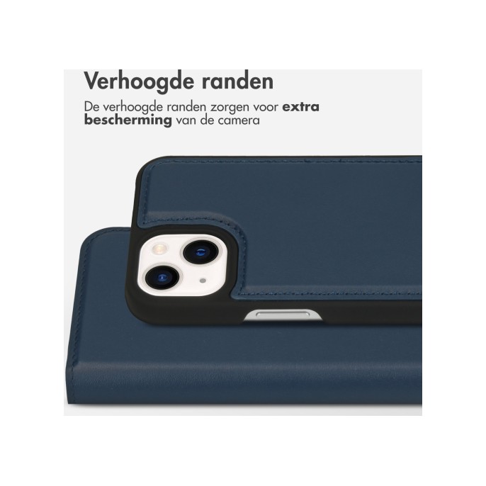 Accezz premium leather 2 in 1 wallet bookcase iphone 13 mini - donkerblauw Accezz premium leather 2 in 1 wallet bookcase iphone 13 mini - donkerblauw