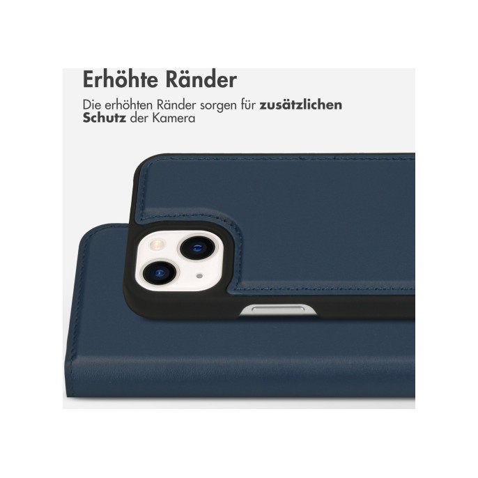 Accezz premium leather 2 in 1 wallet bookcase iphone 13 mini - donkerblauw Accezz premium leather 2 in 1 wallet bookcase iphone 13 mini - donkerblauw