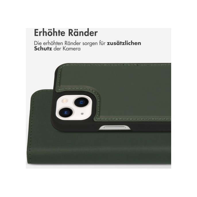 Accezz premium leather 2 in 1 wallet bookcase apple iphone 13 mini - groen Accezz premium leather 2 in 1 wallet bookcase apple iphone 13 mini - groen