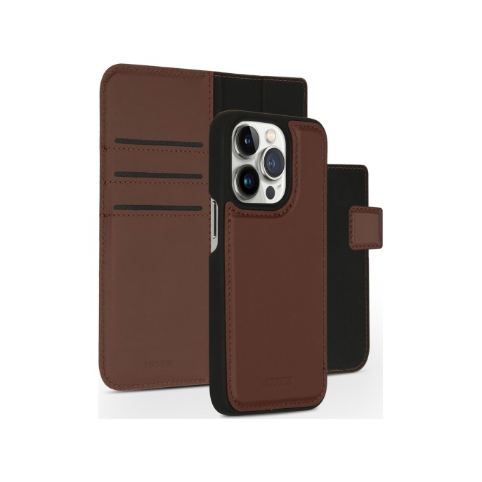 Accezz premium leather 2 in 1 wallet bookcase iphone 14 pro - bruin Accezz premium leather 2 in 1 wallet bookcase iphone 14 pro - bruin