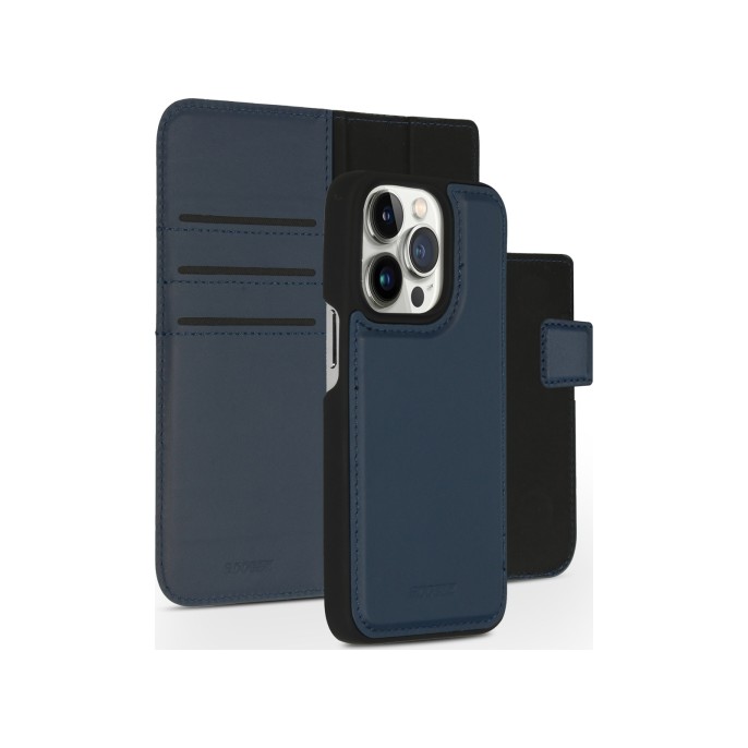 Accezz premium leather 2 in 1 wallet bookcase iphone 14 pro - donkerblauw Accezz premium leather 2 in 1 wallet bookcase iphone 14 pro - donkerblauw