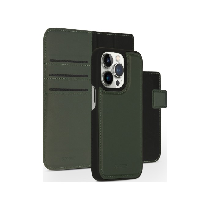 Accezz premium leather 2 in 1 wallet bookcase iphone 14 pro - groen Accezz premium leather 2 in 1 wallet bookcase iphone 14 pro - groen