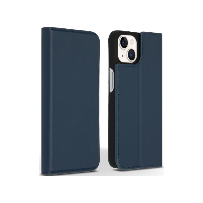 Accezz premium leather slim bookcase iphone 13 - donkerblauw Accezz premium leather slim bookcase iphone 13 - donkerblauw