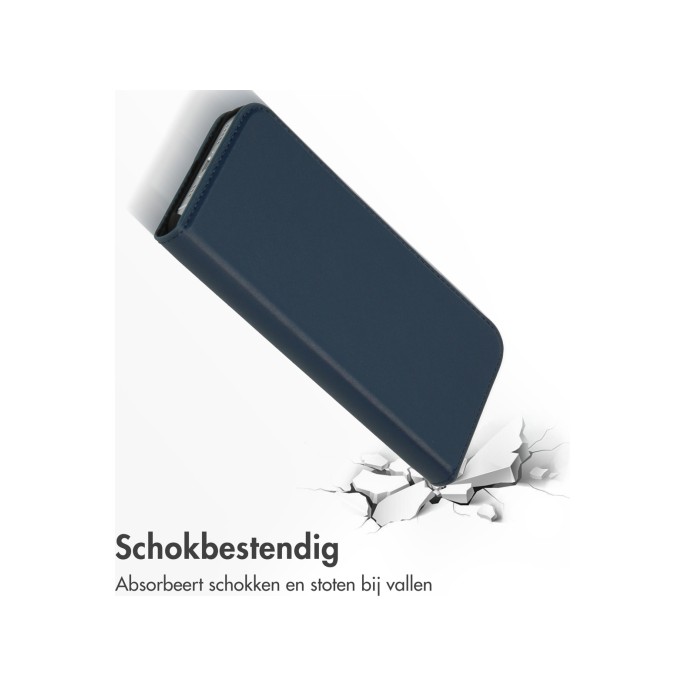 Accezz premium leather slim bookcase iphone 13 - donkerblauw Accezz premium leather slim bookcase iphone 13 - donkerblauw
