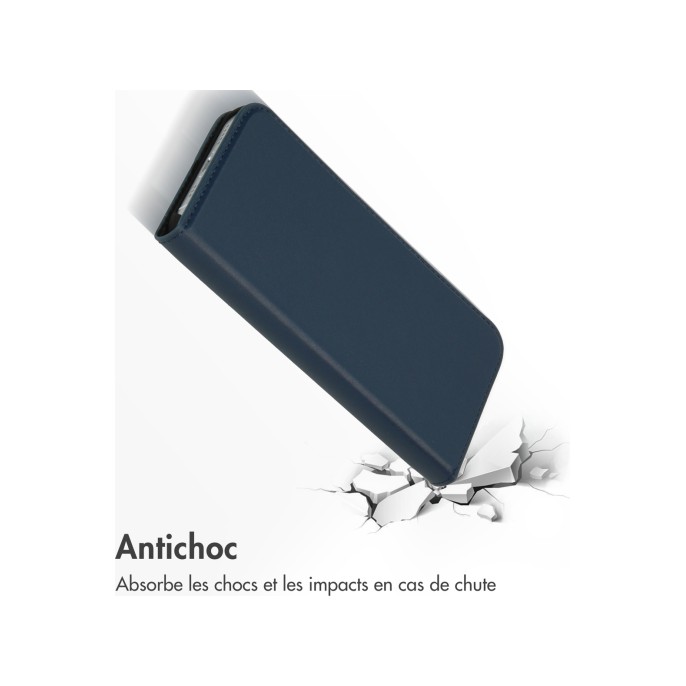Accezz premium leather slim bookcase iphone 13 - donkerblauw Accezz premium leather slim bookcase iphone 13 - donkerblauw