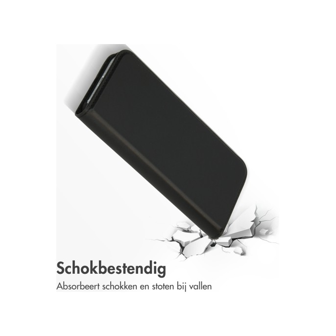 Accezz premium leather slim bookcase iphone 13 mini - zwart Accezz premium leather slim bookcase iphone 13 mini - zwart