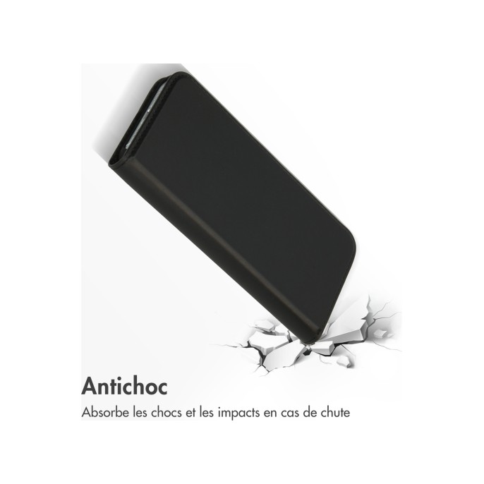 Accezz premium leather slim bookcase iphone 13 mini - zwart Accezz premium leather slim bookcase iphone 13 mini - zwart