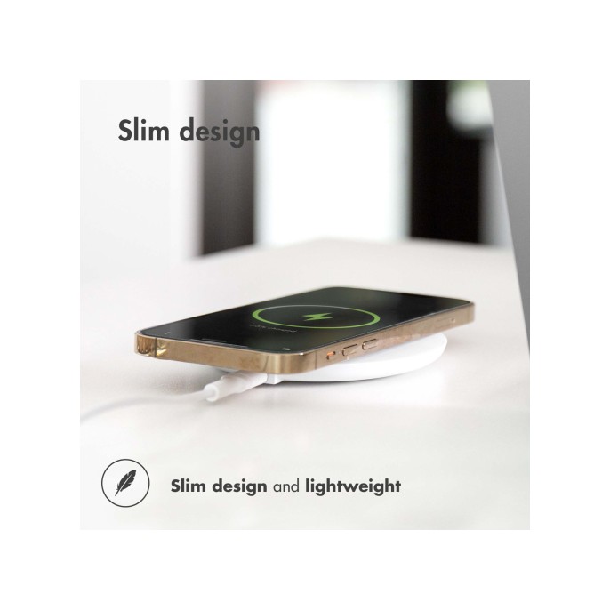 Accezz qi soft touch wireless charger - draadloze oplader - 10 watt - wit Accezz qi soft touch wireless charger - draadloze oplader - 10 watt - wit